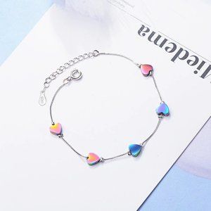 NEW 925 Sterling Silver Love Heart Bracelet